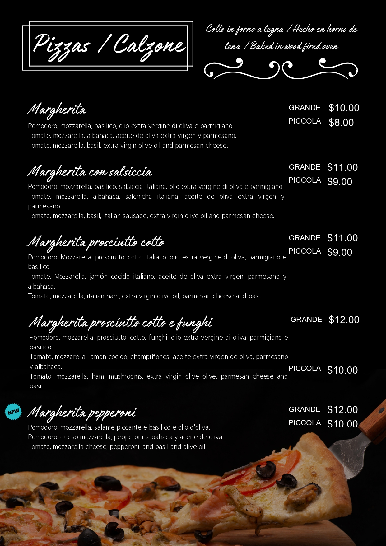menu trattoria pizzeria napoli page 0011